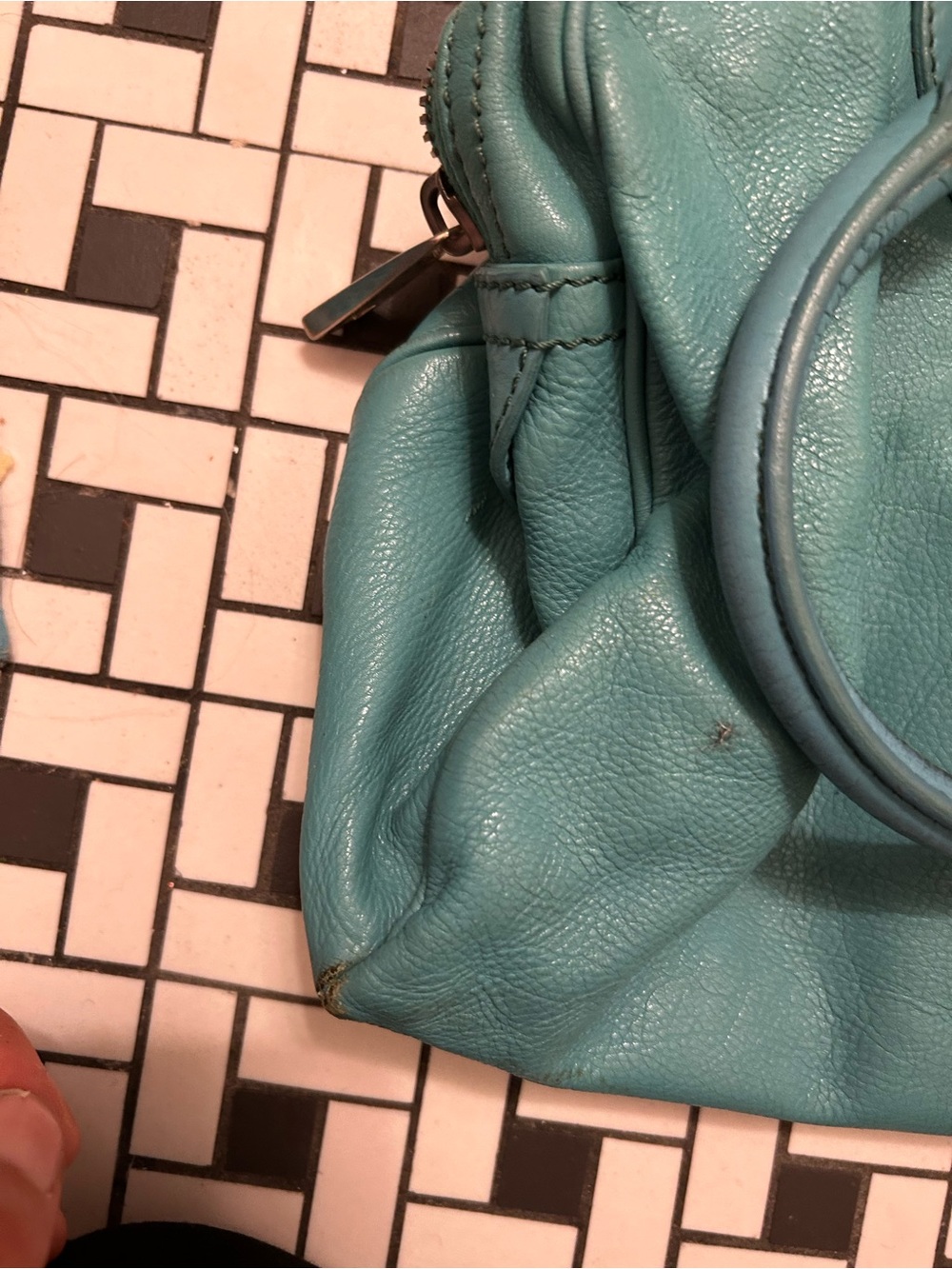 Marc Jacobs made in Italy turquoise Leather Tote Satchel - Picture 9 of 16